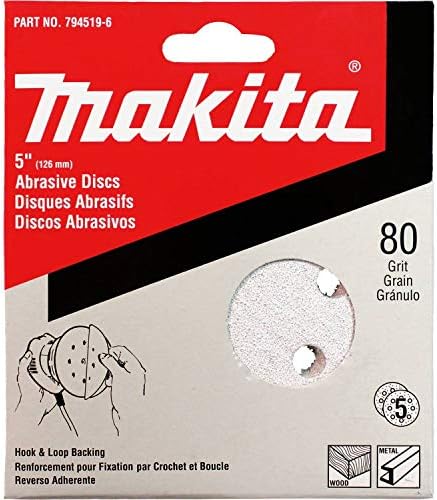 Makita 794522-7 disco abrasivo de 5 polegadas de 5 polegadas, 5 por pacote