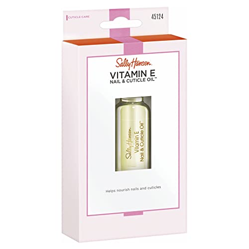 Sally Hansen Vitamin E unha e óleo de cutícula, 0,45 fl oz, as embalagens podem variar