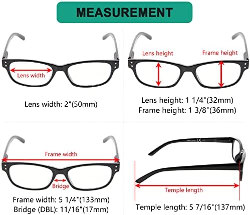 Eyekepper economiza 10% em copos de leitura clássicos de 5 pacote em pacote para homens e 5 pacote de meio olho para leitores