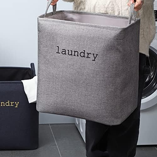 Bolsa de lavanderia aokid com alça de grande capacidade Cestas de lavanderia dobráveis ​​Economizando o cesto de roupas sujas para o quarto dormitório cinza s 3#