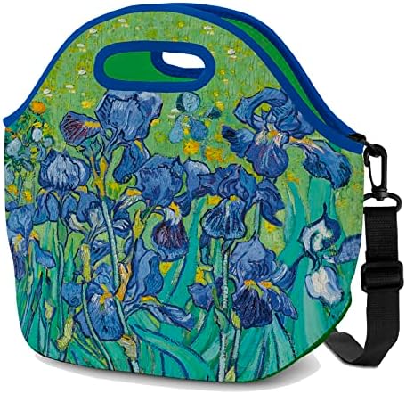 Lancheira de neoprene de RainCaper, Van Gogh Blossom de amêndoa | Alça de ombro ajustável