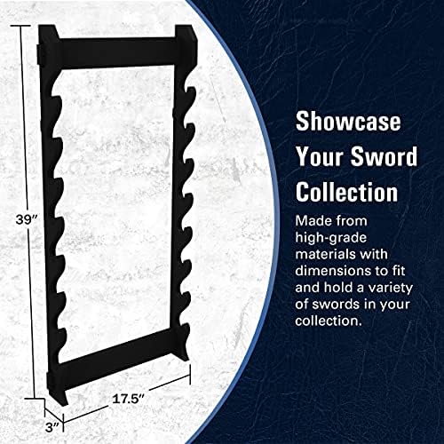 Whetstone Cutlery Rack de espada de parede de 8 camadas, samurai durável na parede, katana, wakizashi ou qualquer suporte de espadas