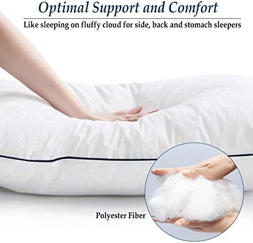 Almofadas de cama Coolzon para o conjunto de travesseiros padrão para dormir de 2, travesseiros e coleta de hotéis travesseiros fofos macios e firmes no preenchimento alternativo, 2 pacote