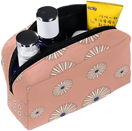 Tbouobt Makeup Bag Zipper Bolsa Travel Organizador Cosmético para Mulheres e Meninas, Daisy Flor Vintage