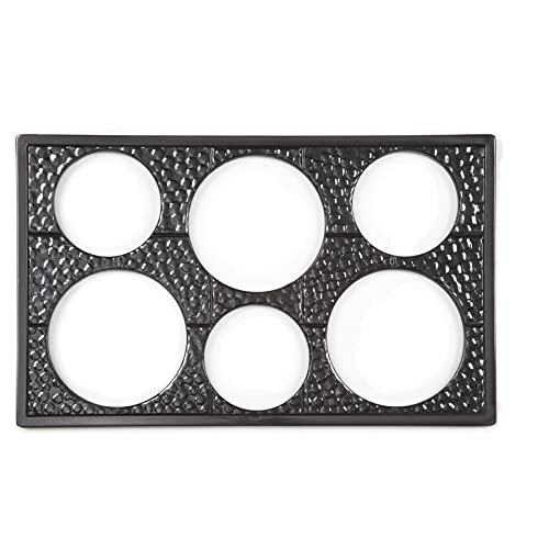 PEGAR. Empresas Black Tile com seis recortes, lava-louças resistentes à quebra de plástico de melamina, coleta de telhas de corte ML-161-BK