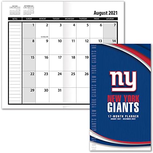 Turner Sports New York Giants 2021-22 Plont Planner de 17 meses