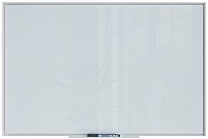 U Brands Brands Glass não magnética Placa seca, 36 x 24 polegadas, superfície fosca branca, quadro de alumínio branco