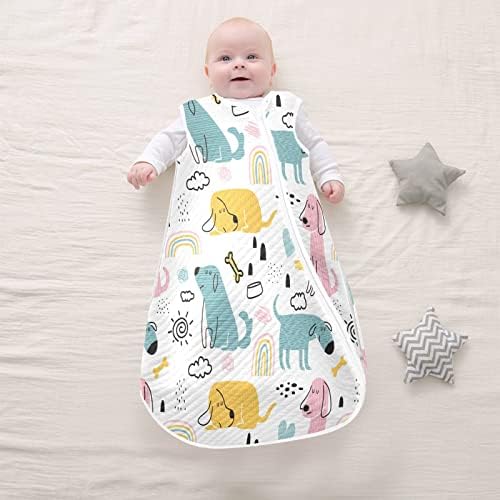 Vvfelixl Sketch Puppy Baby Bobetão vestível, saco de dormir de transição para bebês, saco de sono para bebês recém-nascidos, traje de sono para criança 6-12m
