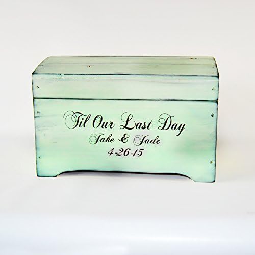 Roxy Heart Vintage Small Wooden Mint Green Caixa de memória de lembrança com gravura personalizada