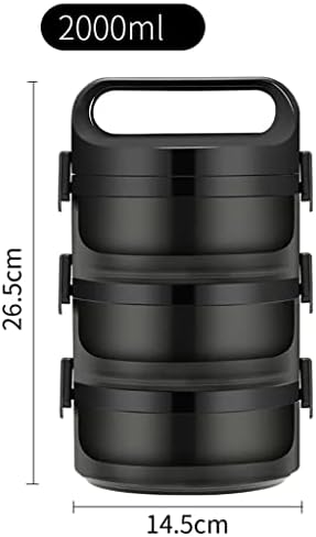 Slnfxc Black Isolle Lanch Box Recipiente de armazenamento de alimentos grande portátil Bento Box Tableware Define