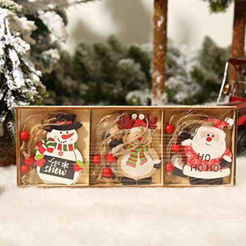 Ovos em miniatura Decoração de Natal Creative Painted Wooden Pingente Acessórios para presentes Grunomla