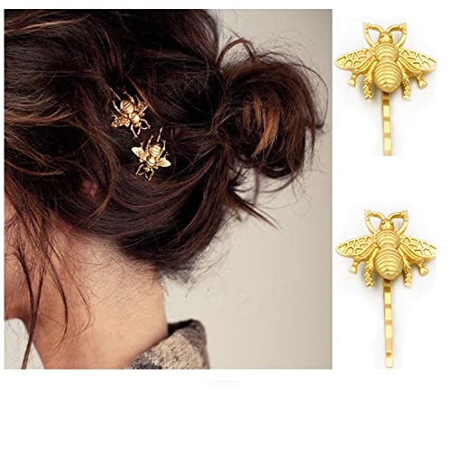 2pcs Bee Hair Clips Gold Hairpins para mulheres e meninas
