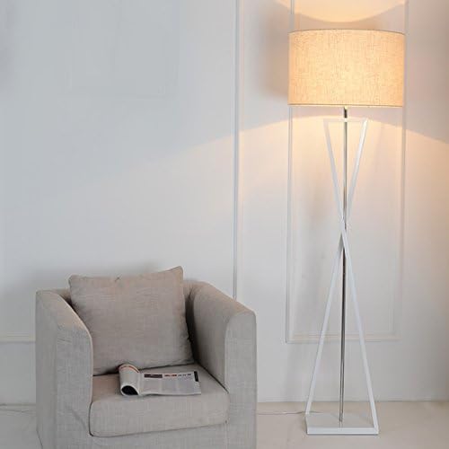 Lâmpada de piso de ferro moderno, lâmpada padrão simples para a sala de estudo da lâmpada de cabeceira do quarto, iluminação interior com interruptor de pé/abajur preto -40 * 156cm