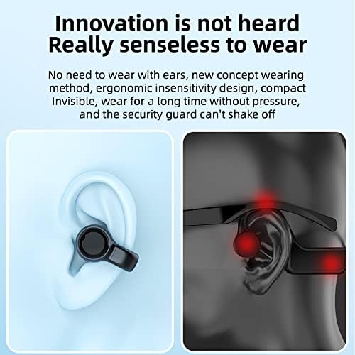 Fones de ouvido Bluetooth 5.3, clipe de orelha aberta sem fio em fones de ouvido, fones de ouvido esportivos à prova d'água indolores, qualidade de ouvido de grama de hi -fi/duração da bateria HiFi/longa bateria