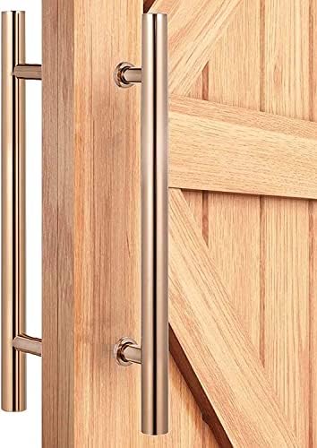 Keppd Barn Door Handle em tons dourados, maçaneta moderna para garagens porta de chuveiro de porta deslizante, fácil de instalar, 4 tamanhos