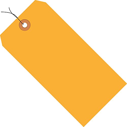 TAP TAP PACK Supply Shipping Tags, pré-conectado, 13 pt, 4 1/4 x 2 1/8, laranja fluorescente