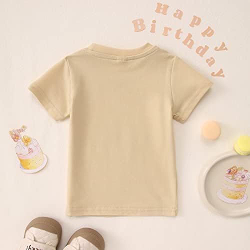 Modntoga 1º aniversário Tee menino menina de manga curta Camiseta primeiro aniversário Sun Graphic Toddler Kid Letter Tops