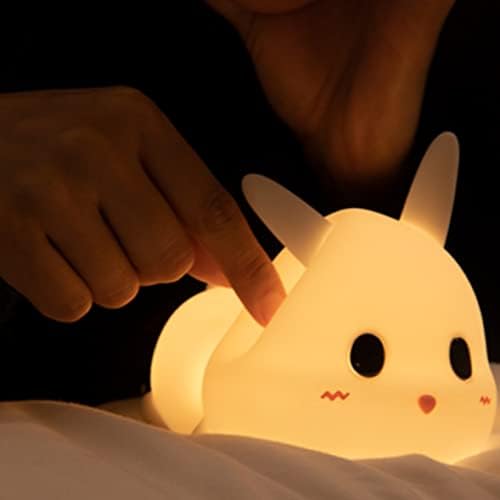 Bunny Night Light Rabbit Night Light com 7 alterações de luz Cartoon LED Bunny Light Light's USB Silicone Nursing Light