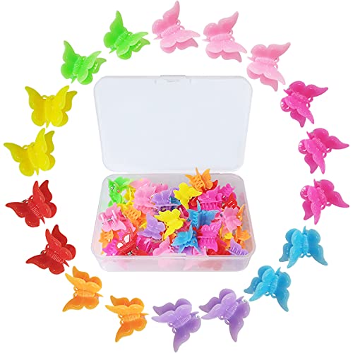 50 embalagens de cabelos de borboleta, misturados mini clipes de garra de cabelo de color