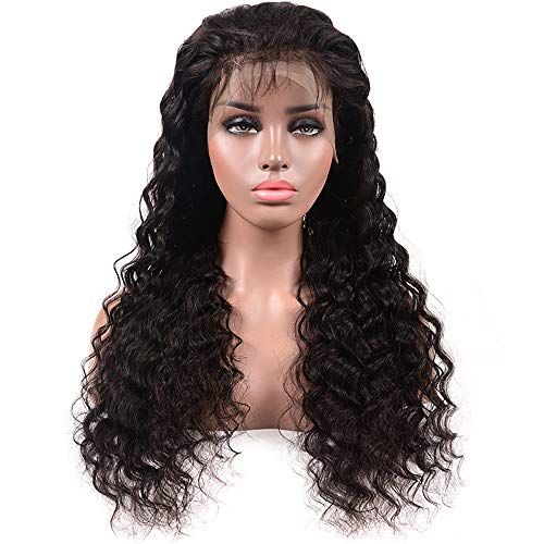 Wnejing renda frontal peruca longa preta pequena perucas sintéticas onduladas e onduladas para mulheres negras 130% de densidade