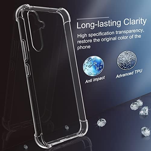 Osophter for Samsung Galaxy A54 5G Case, Samsung A54 5G Caso transparente transparente com cantos reforçados com protetor de tela TPU Tampa celular flexível de absorção de choque para Samsung Galaxy A54