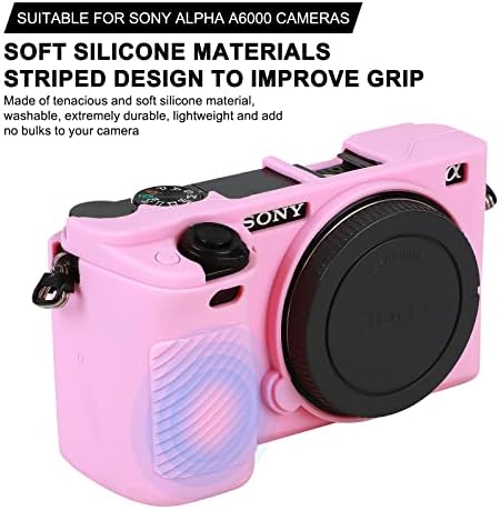 Caixa de capuz fácil para a câmera digital da Sony Alpha A6000 ILCE-6000, anti-arranhão de silicone macio protetor protetor protetor pele