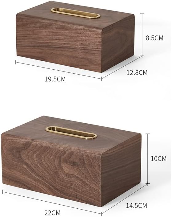 Lukeo Solid Wood Brass Tecset Box Room Living Box Box Box Desktop Pacic Paper Extração Caixa Caixa de Tecidos do Carro
