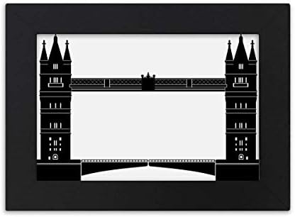 Cold Master Diy Lab Britain London Tower Bridge Silhouette UK Desktop Photo Frame Black Picture Art Painting 7x9 polegadas