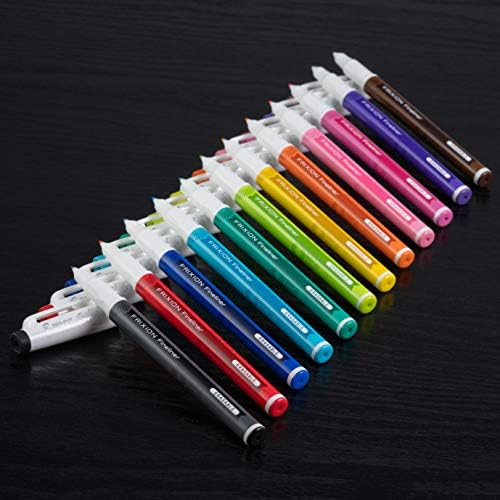 Piloto 11452 Frieliner Pens de marcador apagável, pontas finas, tintas de cores variadas, 12 contagens de pacote e frixion colorsticks Bicks apagável canetas de tinta em gel, ponto fino, tintas de cores variadas, 16-pacote