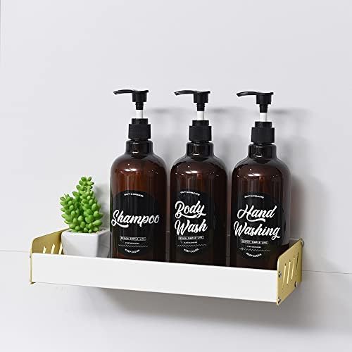 Etiquetas de garrafas impressas Forma redonda adesiva auto -impermeável adesivo para lavar as mãos para lavagem corporal condicionador de cabelo shampoo dispensador
