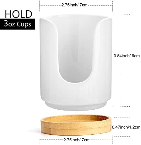 Dispensador de copo Dixie Cup de banheiro de cerâmica Viosuniu - detém 3 oz de papel descartável para enxaguar xícaras nas bancadas