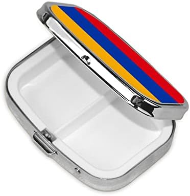 Bandeira armênia Mini -comprimido Caixa de viagens Organizador de medicamentos Compartimentos portáteis Caixa de comprimidos de metal