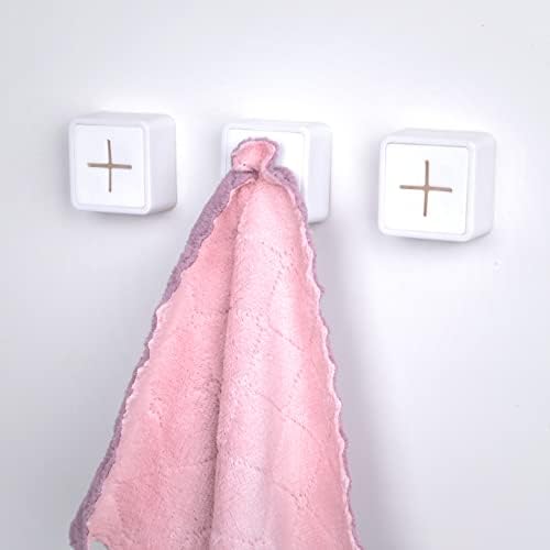 Pacote de toalhas de banheiro de 3 embalagem, suporte de prato de parede autônoma, gancho de toalha de montagem de parede