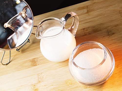 Glass - Açúcar e creme - Conjunto - Conjunto de servir de café - jarra creme e conjunto de tigela de açúcar - 6 oz.