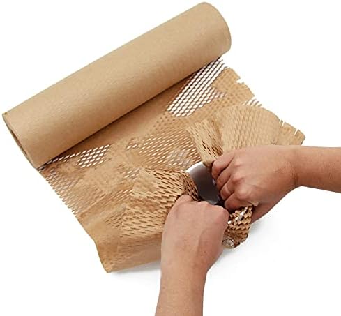 Papel de embalagem em favo de mel Ecoduces 12 ”x205 'para movimentação de quebras ou envio, além de adesivos frágeis