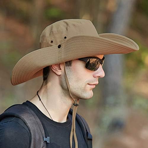Moda masculino chapéu de sol dobrável Proteção à prova d'água Pescador boné largo birm boonie chapéu para pesca no