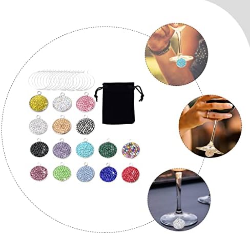 Luxshiny Wine Glass Charms Copo Identificadores de Rhinestones Vinho Vinho de vidro Tags Drink Markers Marcadores