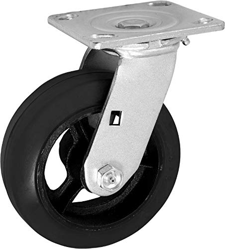 Casterhq 5 x 2 Caster giratório - roda de borracha de molde - 400 lbs Capacidade - 5 polegadas x 2 polegadas - Industrial/comercial