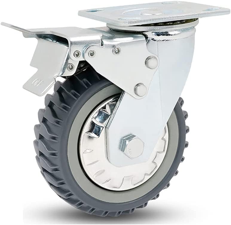 rodízios rodízios rodízios de mamona pesada rodas 4568 suporte de aço de 800kg-1300kg silencioso pu com freio não deslizamento