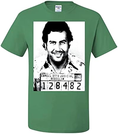Vestuário personalizado selvagem Pablo Escobar Mugshot Mens camisetas