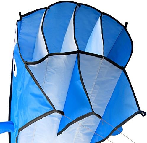 Pipada azul de golfinho grande, gigante de parafoil sem moldura gigante 3d kite breeze praia pipas para externo, praia