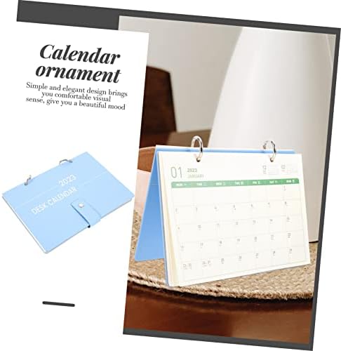 NUOBESTY 2PCS 2023 Planejador Desk-Mesa de Couro Monthal Notas do Agendador Calendário Escrevendo To- Acadêmico Ano Semanal Diário Escritório Decoração Doméstica da Tabela Casa Simples Casa Sonizante Para Coelho