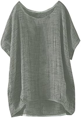 NYYBW Camisetas de linho de algodão feminino de verão