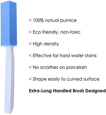 RealPlus Pumice Stone Toilet Bower Toom com alça longa extra, removedor de manchas de escova de vaso sanitário para vaso sanitário,