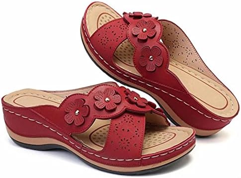 Slippers for Women Women Vintage Cross Open Slide Slide Summer Summer Casual Floral DeCore Wedge Sandals Ladies Outdoor