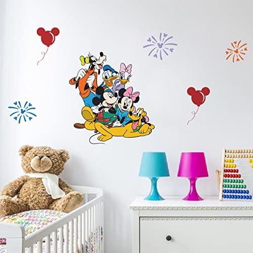 Desenho animado mouse parede decalque decalque e bastão de crianças adesivos de parede para crianças para decoração de
