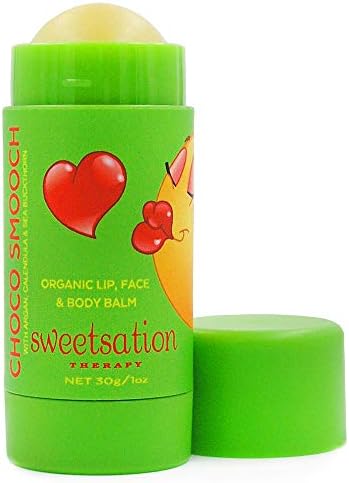 Sweetsation Therapy / Yunasence Chocosmooch Lip, Face e Body Balm, para uma pele irritada e rachada seca com argan, calêndula,