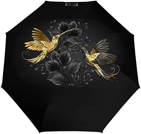 Bright Hummingbird Viagem Umbrella à prova de vento 3 Folds Automotor aberto Fechar um guarda -chuva dobrável para homens Mulheres