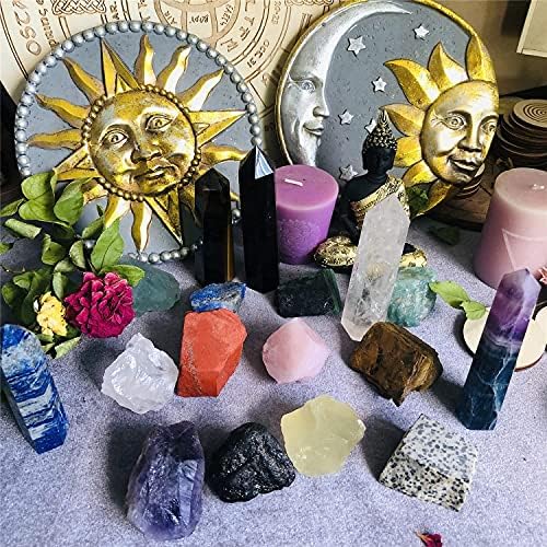 12 PCS Chakra Stone Healing Kit de pedra de cristal Rough Ptones Raw Healing Stones para ioga, meditação, zen, aura limpeza