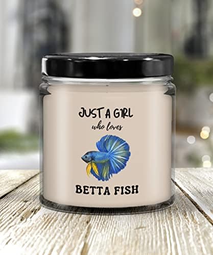 Vela de soja de peixe betta, idéias de presentes para amante de peixes betta, vela perfumada de baunilha de peixes betta